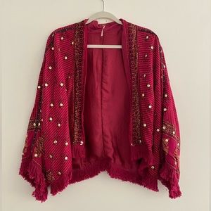 Beautiful Free People Blazer/Cardigan with patterns and sequins